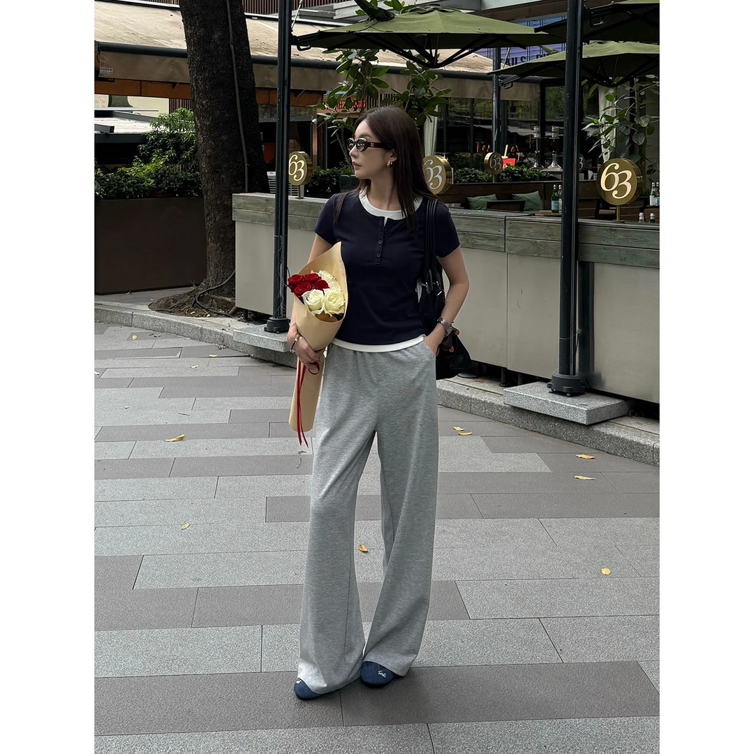 【城市流浪】“T丝休闲裤”亲肤透气松弛百搭运动松紧腰休闲裤01291