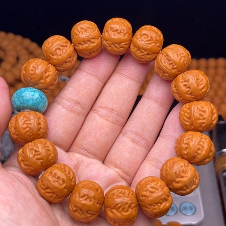 猴头核桃吊坠17麻花串绿