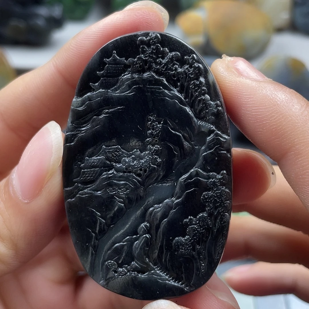 和田玉未镶嵌颈饰大***水