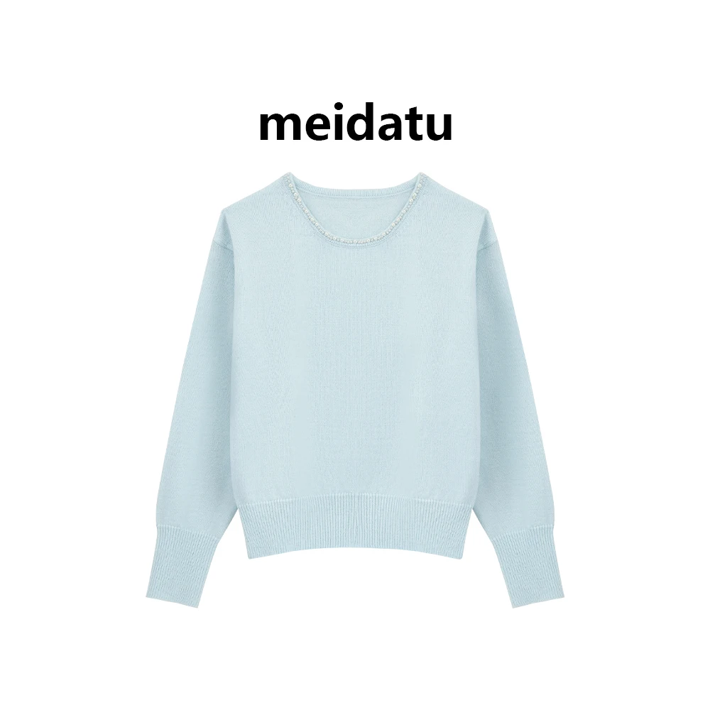 （早春滤镜）韩版气质圆领毛织上衣（小个子版）bm1658-27