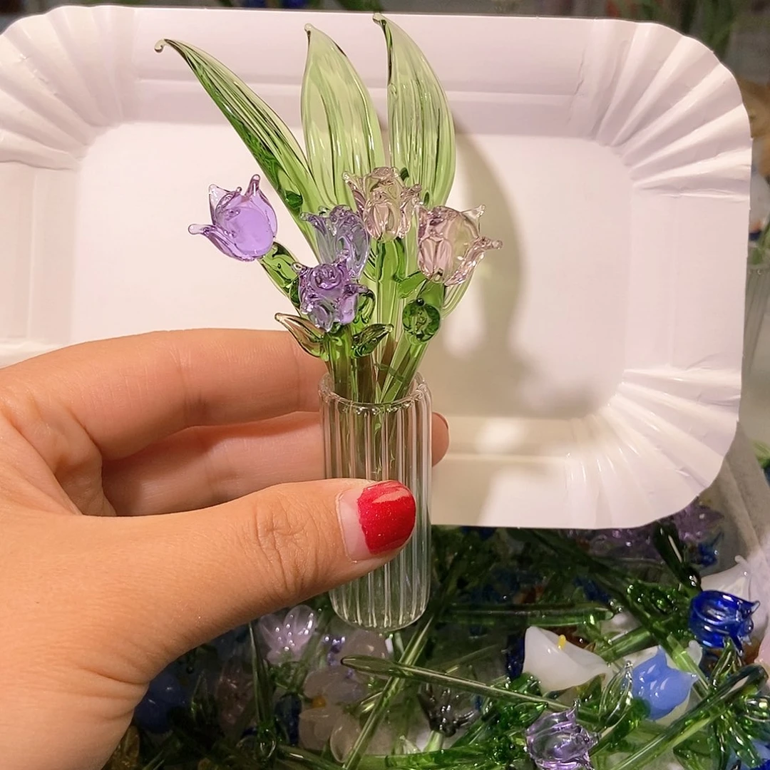 琉璃手工艺品透粉透紫