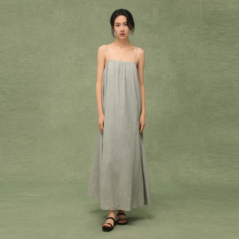 【直播专享浮力】黑标BAIZHUO百着梭织吊带连衣裙AZ42LQ630