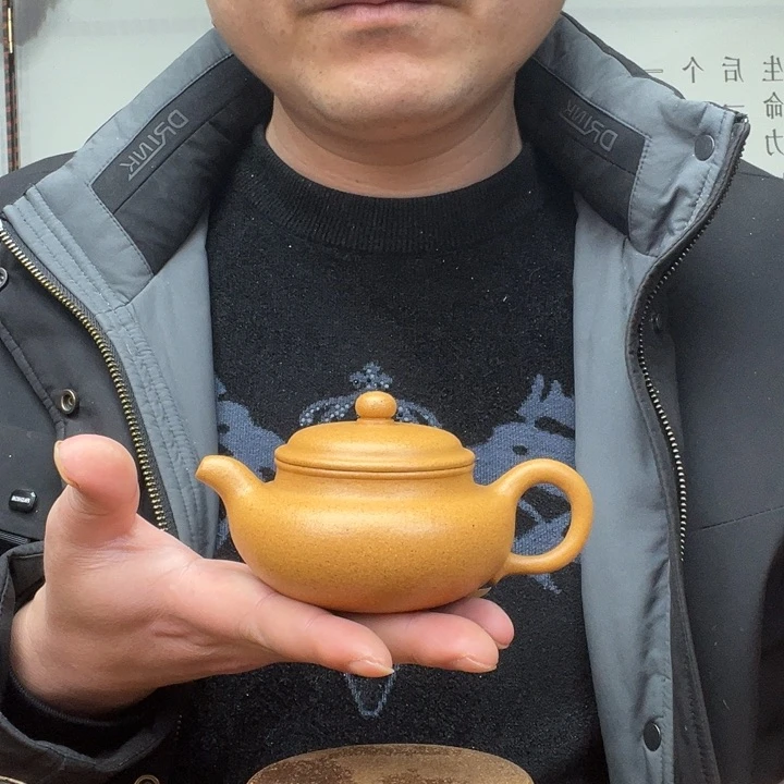 茶壶紫砂原矿黄金段全手工仿古170毫升瑕