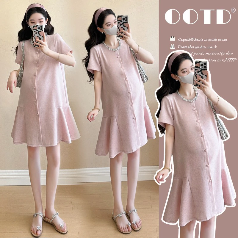 孕妇装夏季新款减龄富家千金亮片时尚显瘦连衣裙