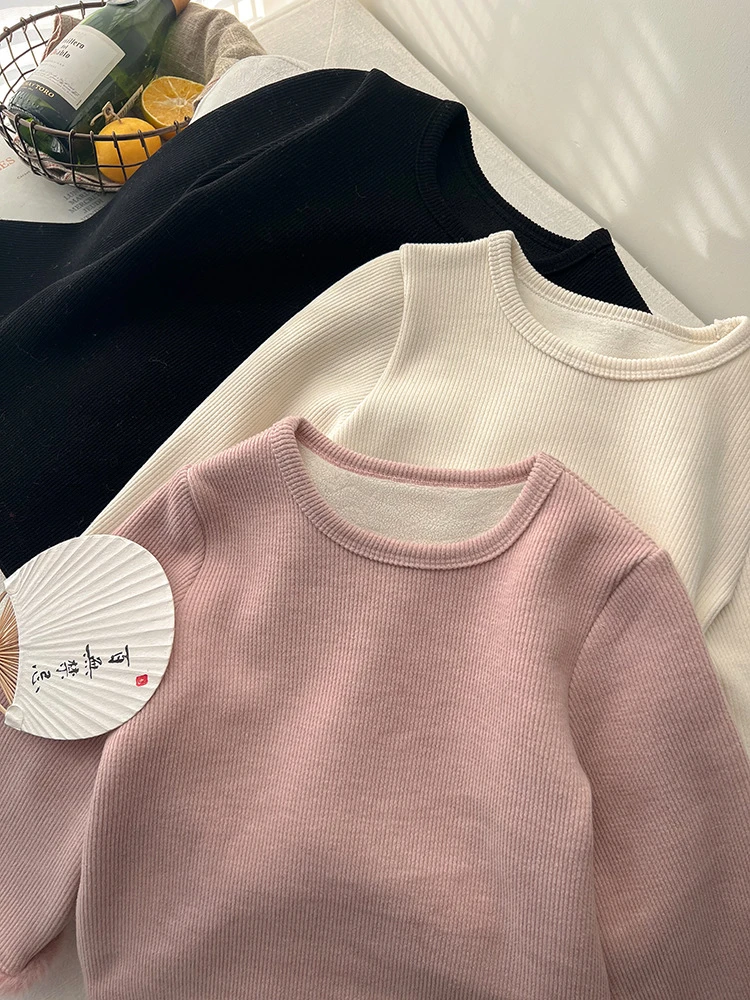 【现货已开价】秋冬女童洋气拜年服内搭加厚保暖微喇打底衫24B058
