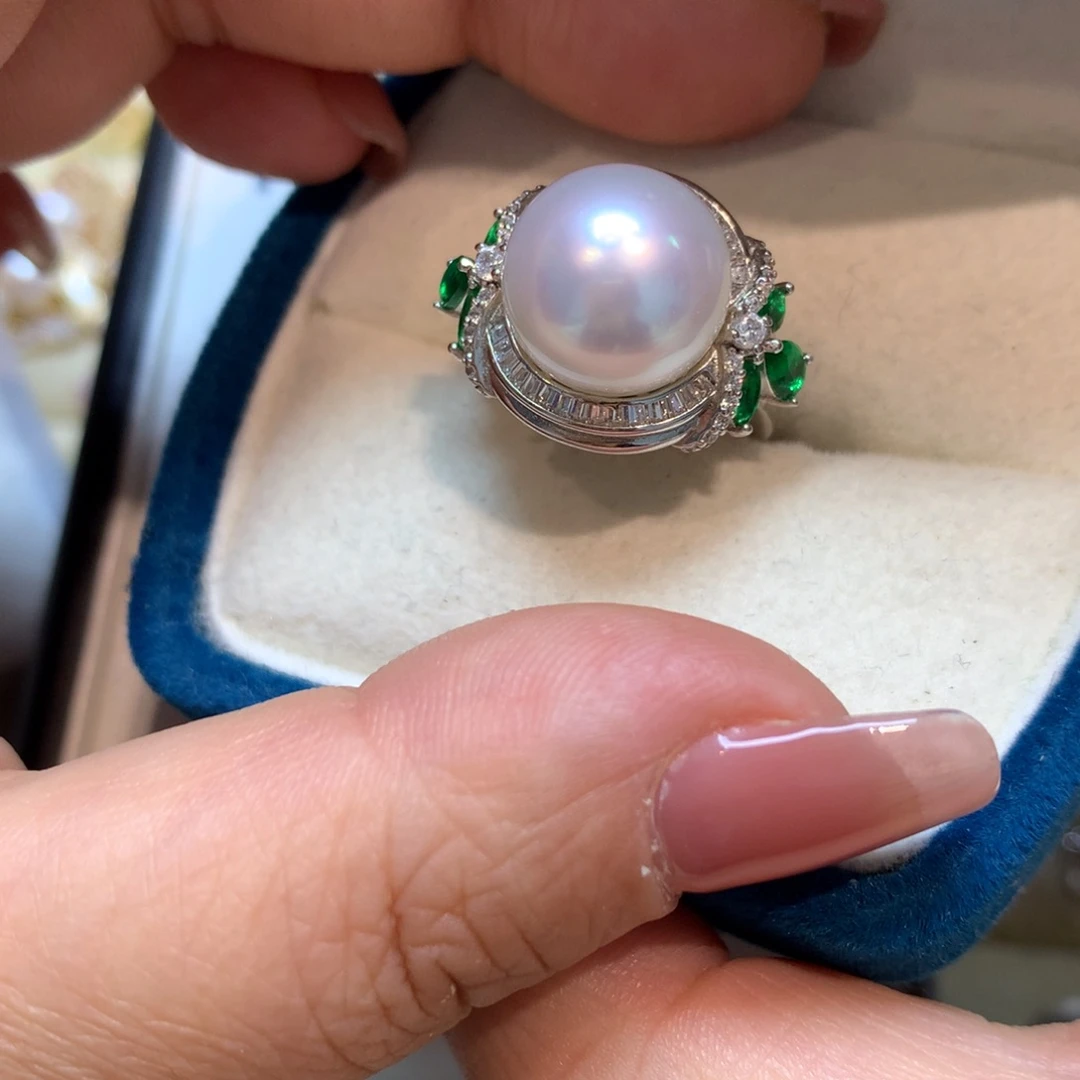 海水珍珠戒指银S925镶嵌