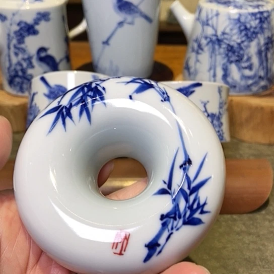 杯写意竹盖置盖置