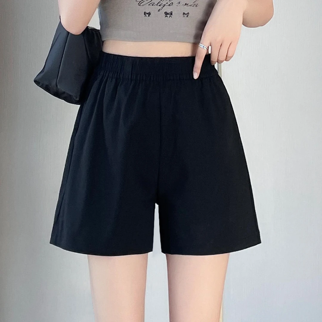 杜拉妮冰丝阔腿短裤女宽松夏季薄款a字裤高腰透气弹力运动休闲裤