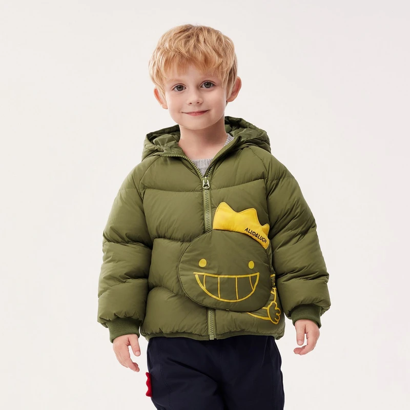 阿路和如童装冬季2024新款儿童男童保暖面包服鸭绒连帽羽绒服外套