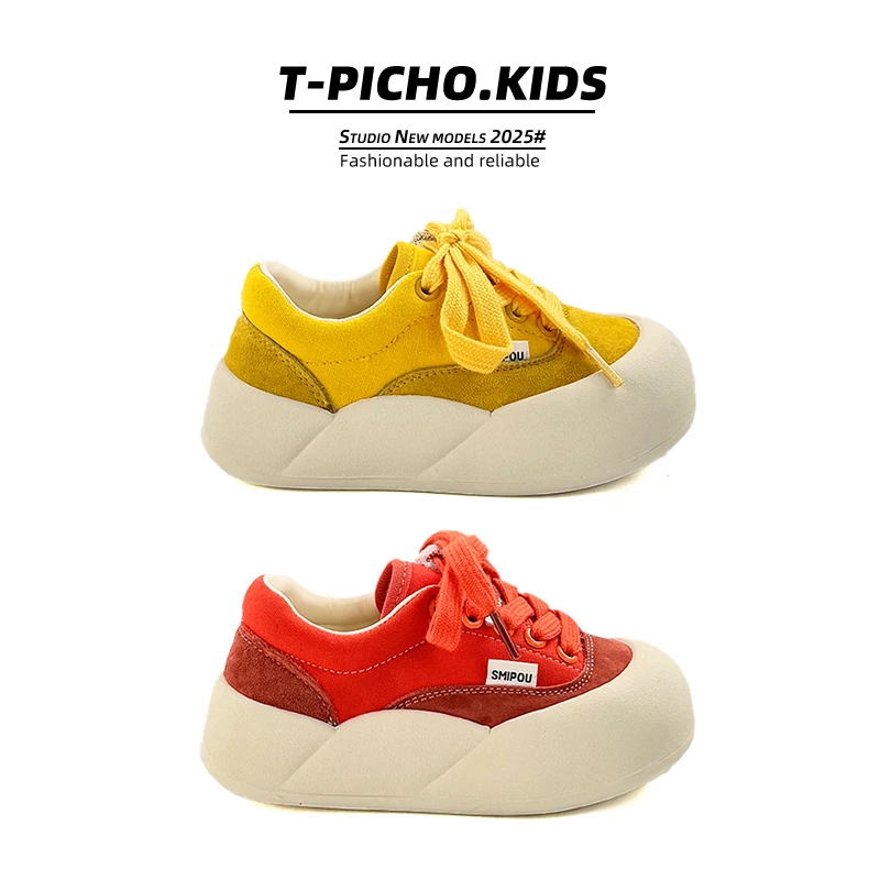 儿童包头防踢面包鞋2025秋季新款女童鞋百搭中大童洋气单鞋-3011