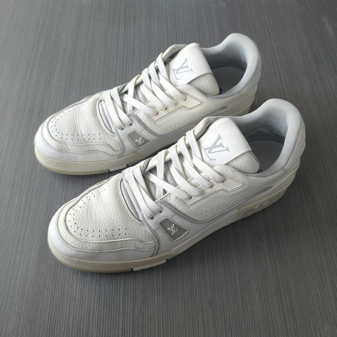 95新 LouisVuitton/路易威登 43码/trainer白水泥 低帮休闲板鞋