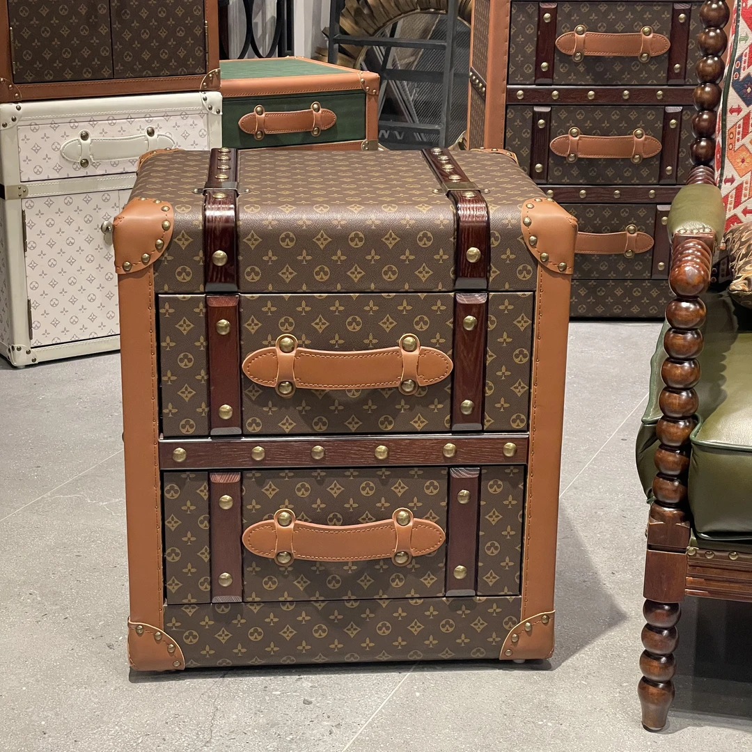 中古复古边柜/两斗柜/床头柜/边几/大容量长宽高56x45x63cm