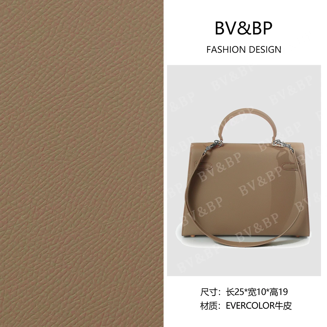 BV&BP· 原创设计 真皮高定手提单肩包  BV25-大象灰(双肩带)