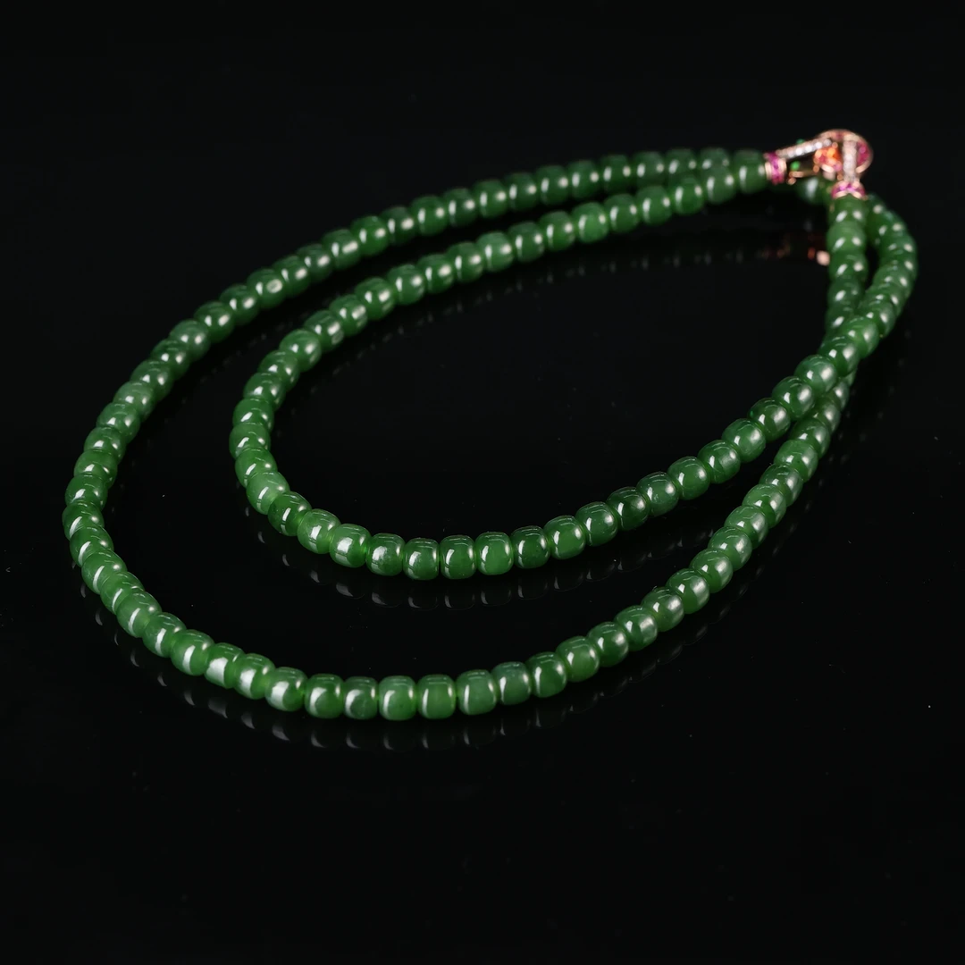 rl和田玉碧玉老型珠108珠链syh2512151427