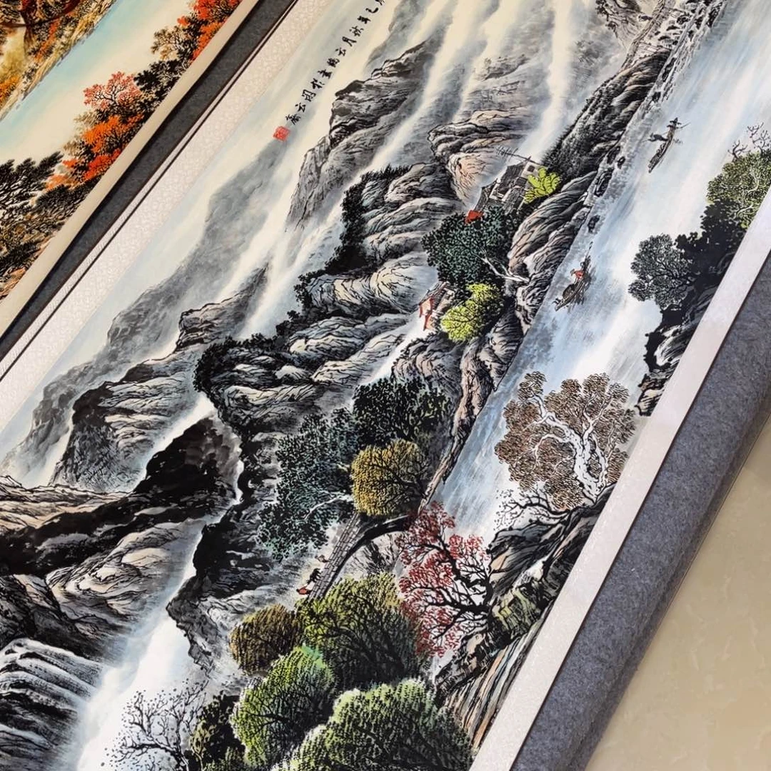宝地福居2.2*72横幅山水东方美学装饰画