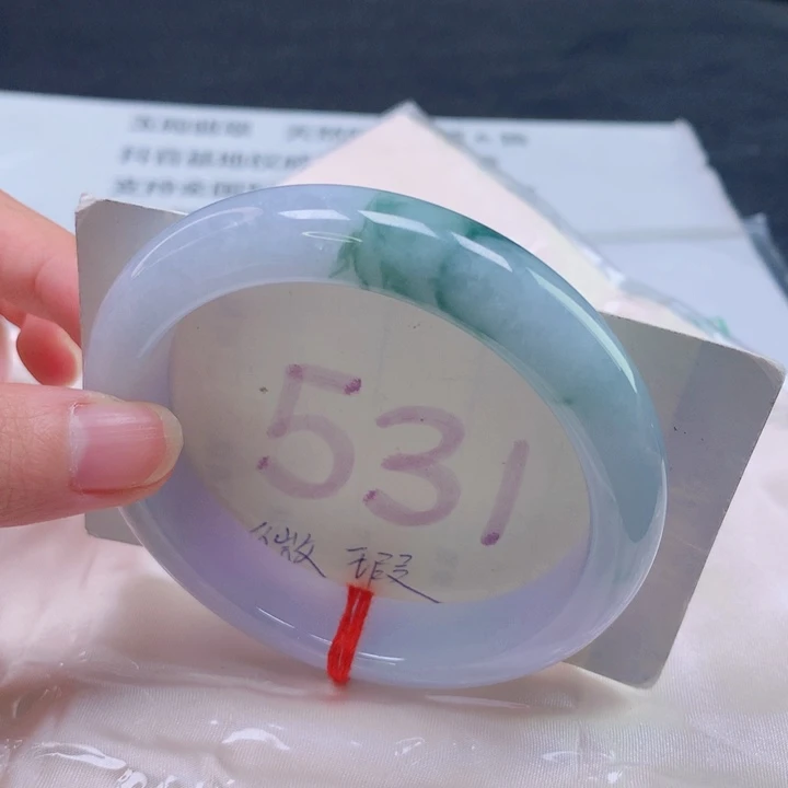 翡翠未镶嵌手镯圈口5960