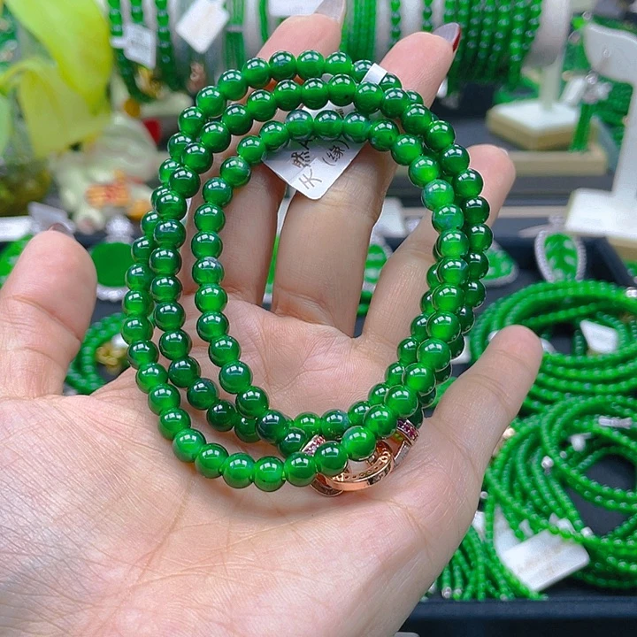 翡翠颈饰未镶嵌圆珠项链6