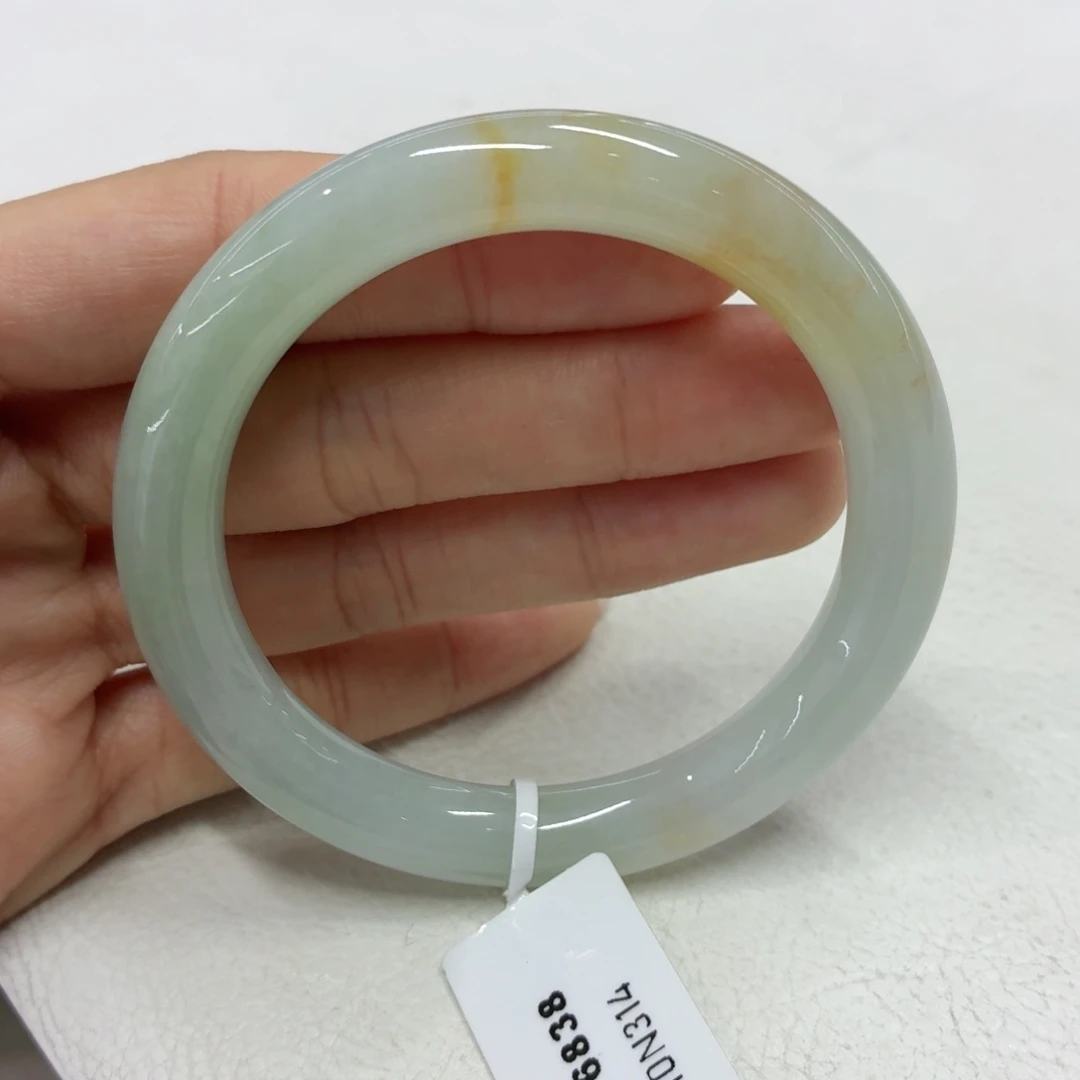 翡翠手镯未镶嵌缅甸翡翠手镯53.3圆条