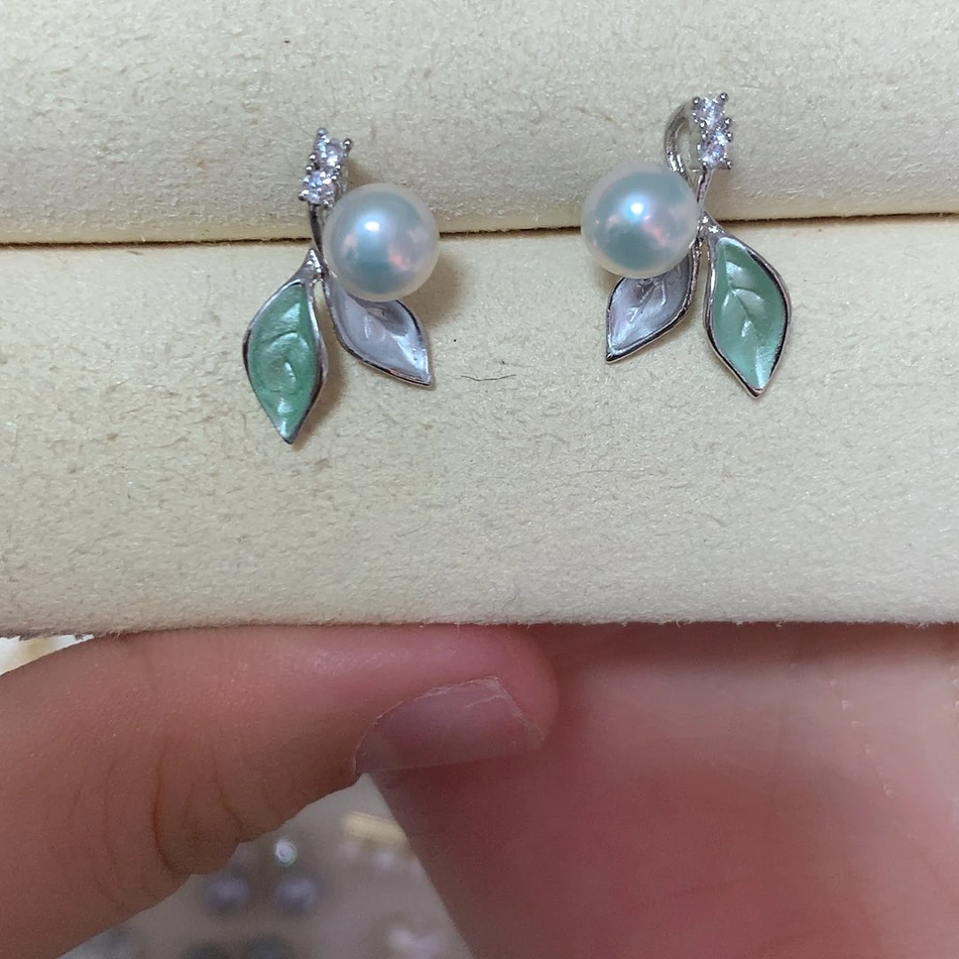 淡水珍珠耳饰合金