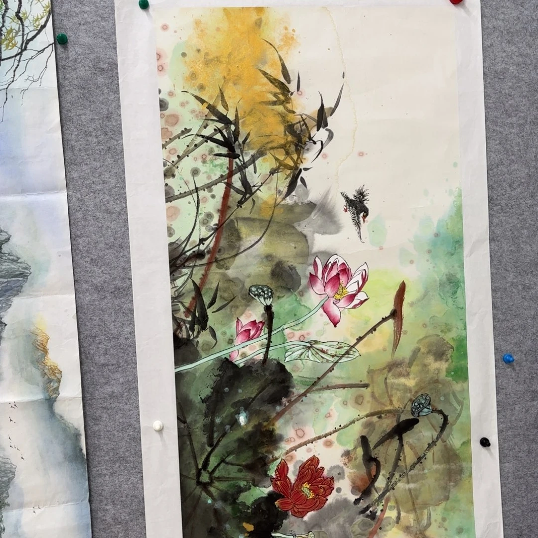 张***詺国画花鸟等多种鸟类的栖息