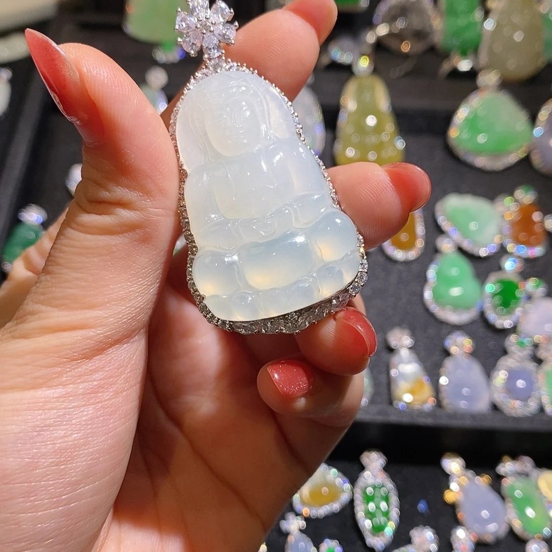 颈饰银S925镶嵌翡翠无****天然翡翠