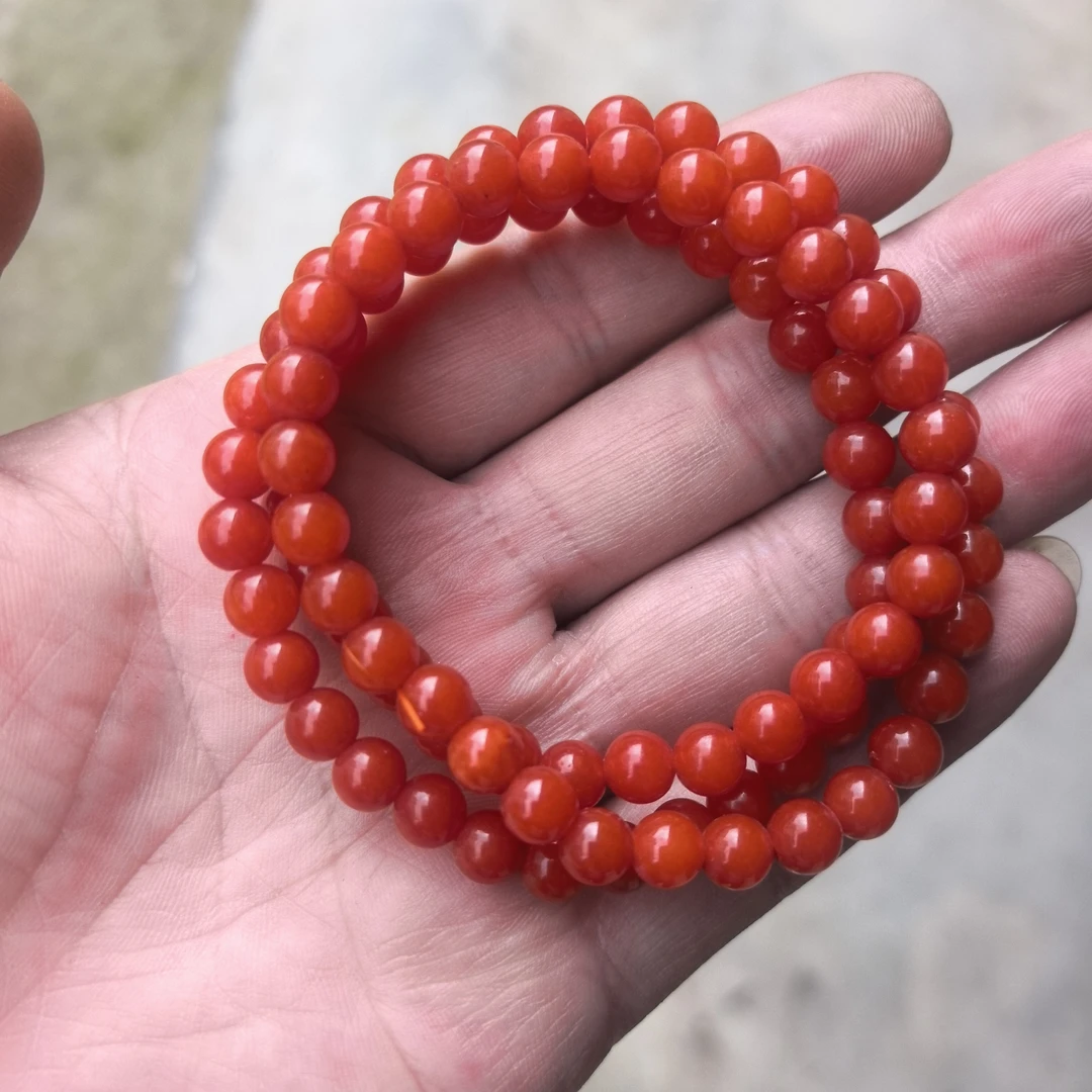 精品四川南红玛瑙卡6mm多圈手串！