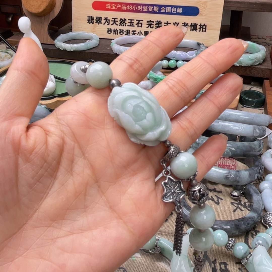 望***河翡翠未镶嵌手链手链
