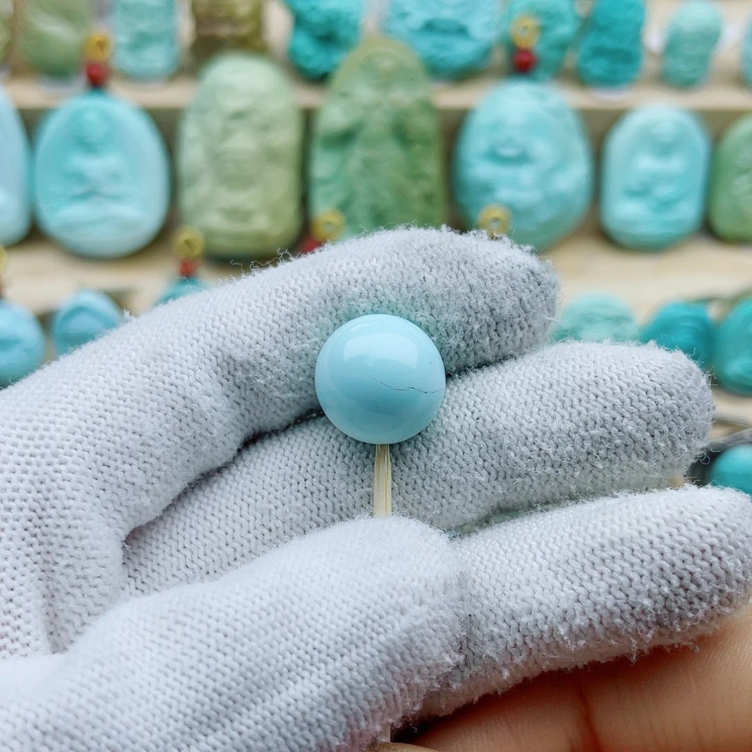 绿松石未镶嵌珠宝奇石14mm