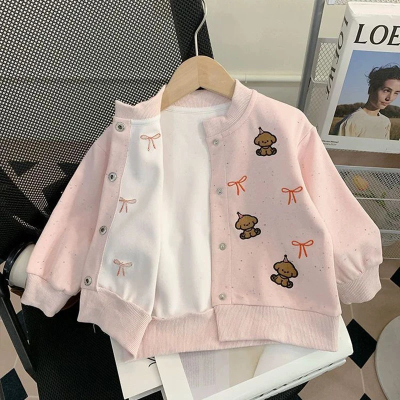 女童外套春装新款洋气女宝宝开衫小童衣服春秋季儿童长袖上衣