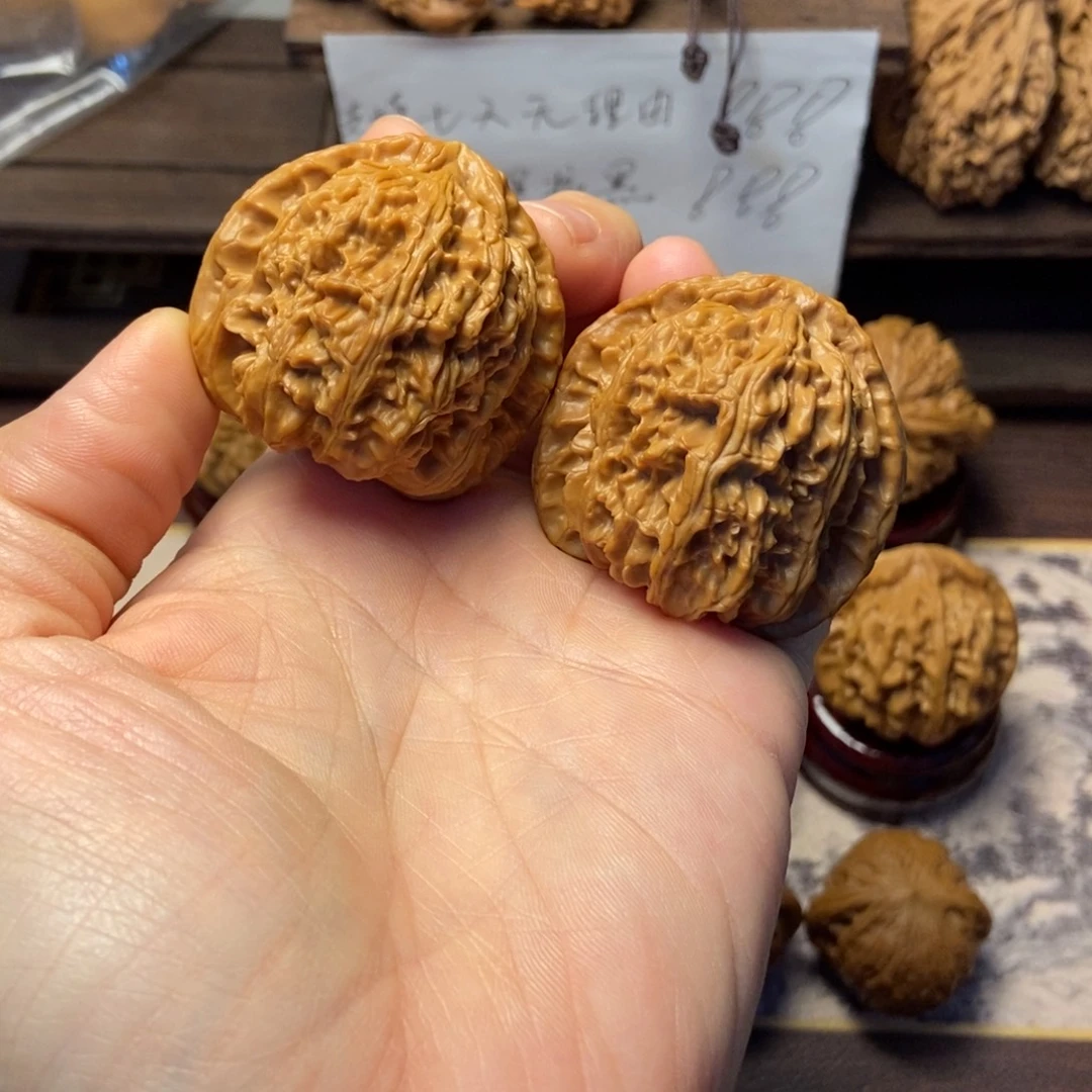 把件文玩核桃老款三角白43