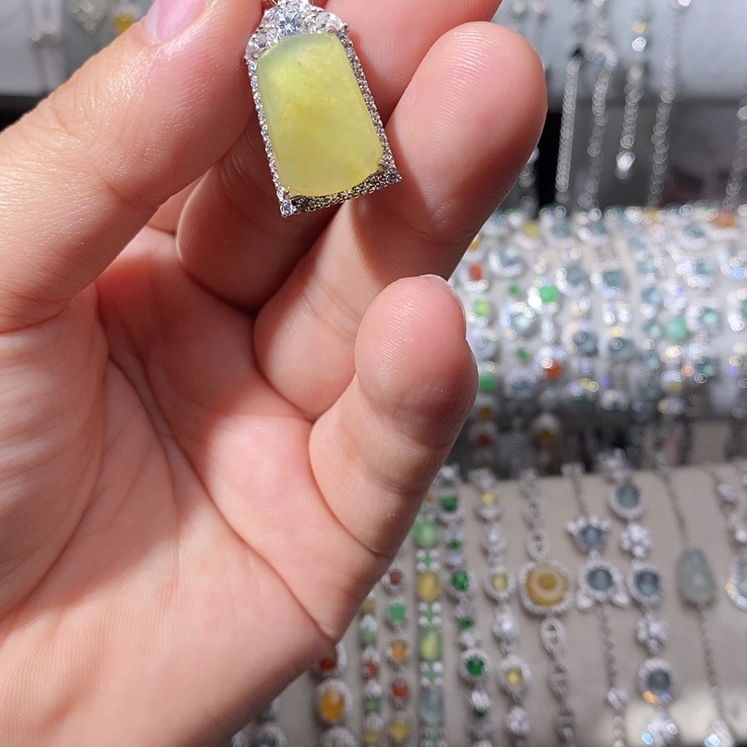 翡翠银S925镶嵌颈饰