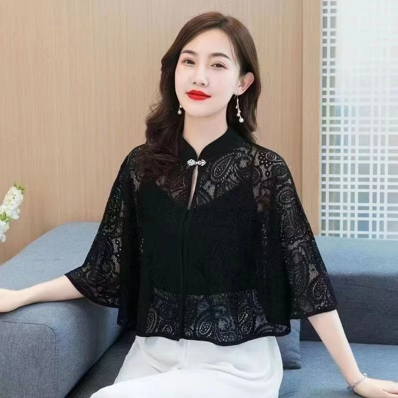 斗篷薄款披肩防晒高档外旗袍冰丝夏天最新款披肩搭配民族风空调房