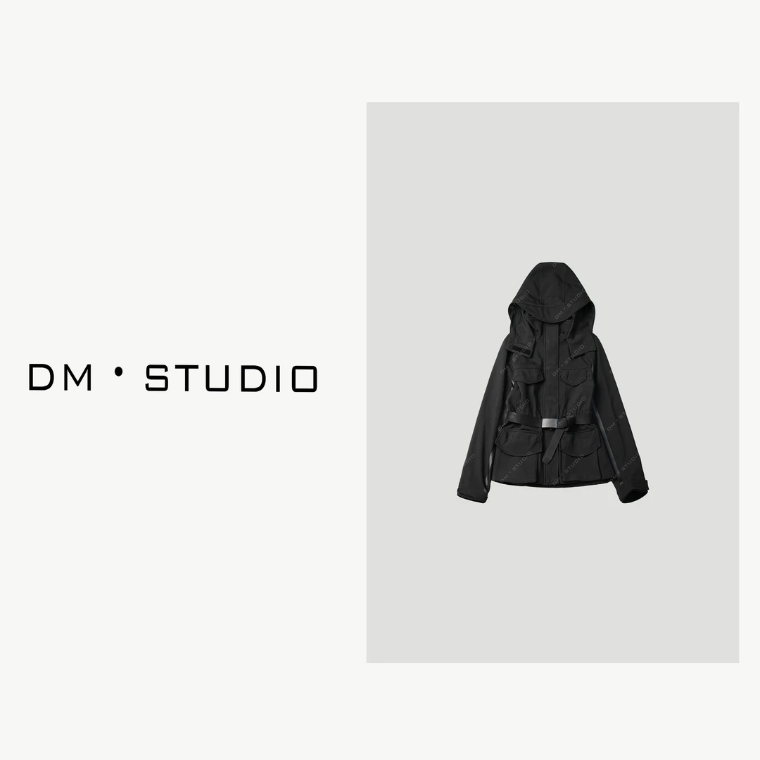 -DM•STUDIO/秋冬户外三防设计款百搭连帽冲锋衣外套（F88018）