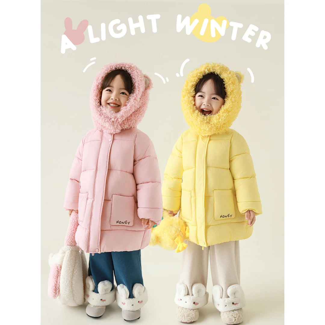 YOEHYAUL/幼悠冬三波女童童装11定金款可爱连帽棉服汉服 D4201