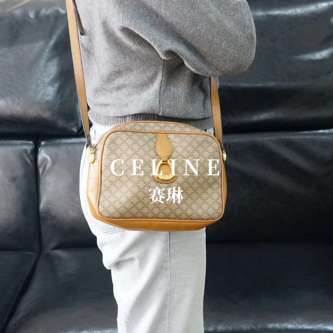 95新 Celine/思琳 米色斜挎包/FYWJ12429017/9017
