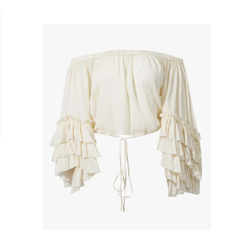 【小依专享】C7F30021H新款时尚百搭一字肩气质衬衫衬衣0021