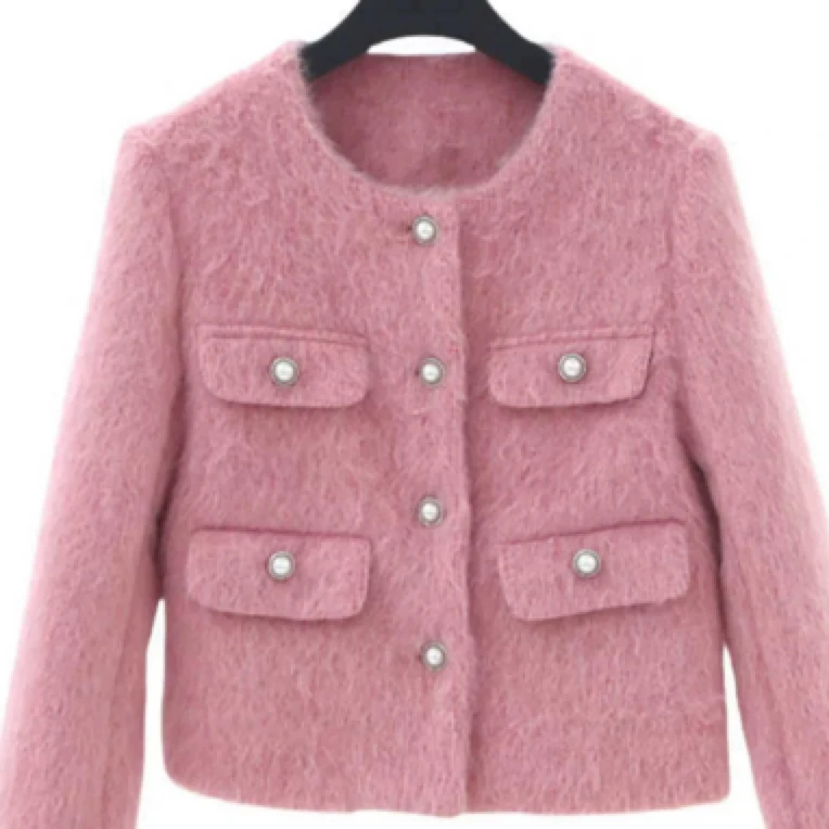 新款全羊毛拉绒秋冬羊毛外套千金气质小香风短款春装女百搭洋气