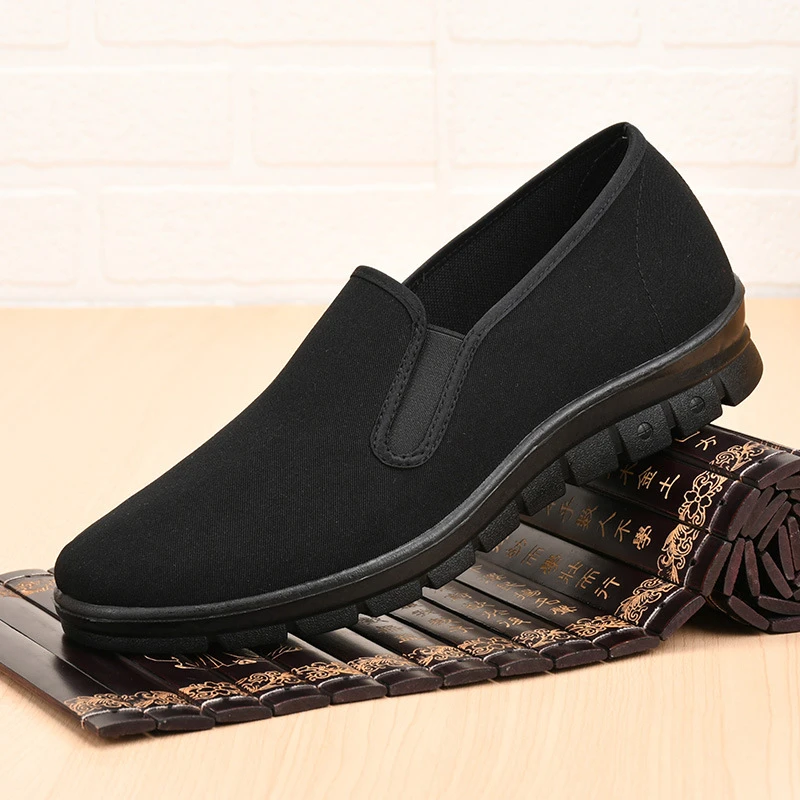 聚氨酯鞋底男士老北京相筋一脚蹬平底休闲工作鞋适用于酒店服务生