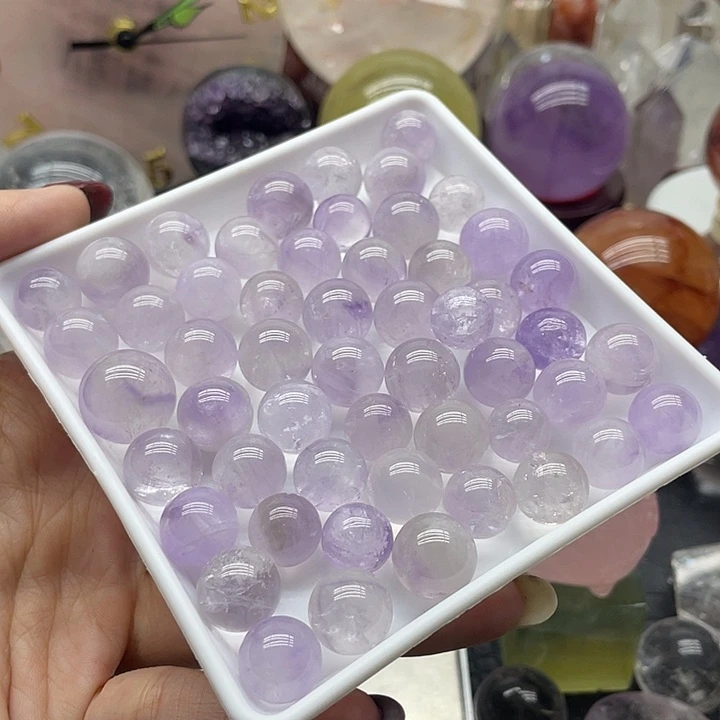 神***奇未镶嵌珠宝半成品水晶39紫水晶球