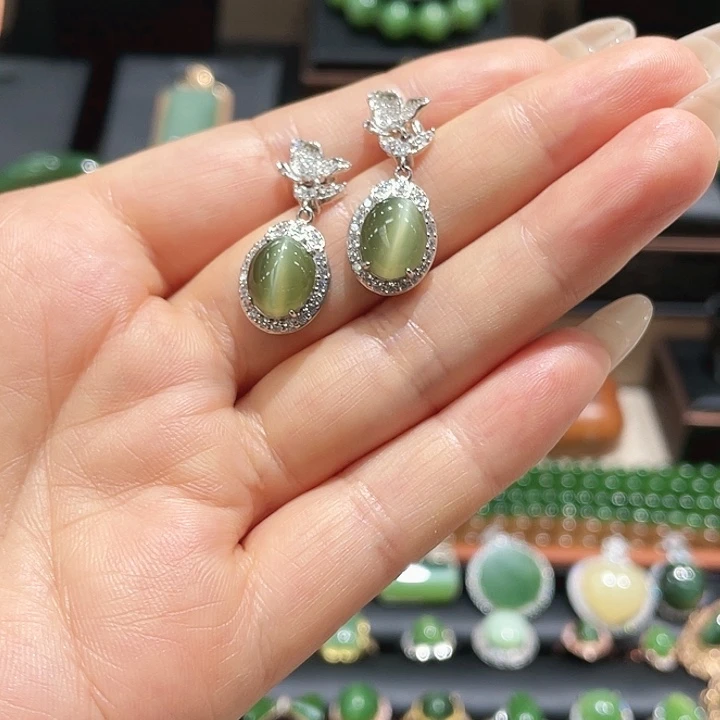 和田玉（碧玉）银S925镶嵌戒指