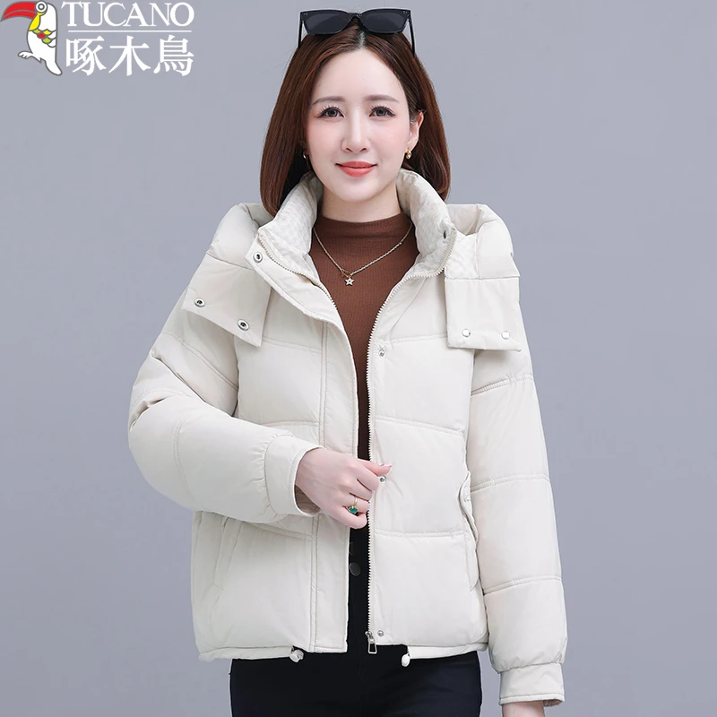 TUCANO/啄木鳥秋冬新款女棉衣保暖加厚百搭连帽休闲外套棉服棉袄