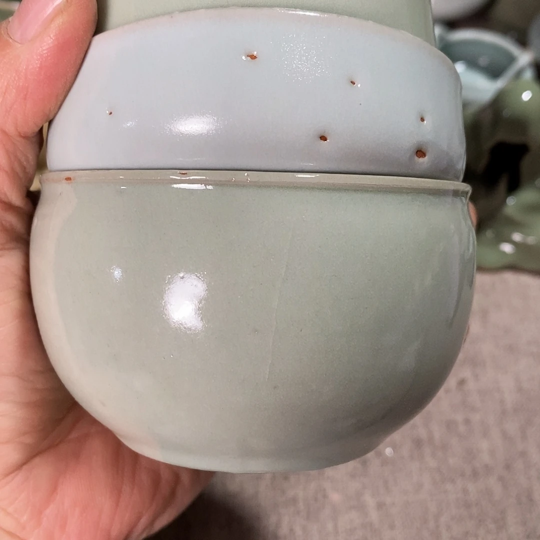 摆件青***社柴烧汝窑大暇杯子