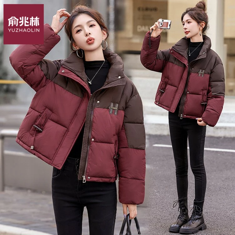 棉服2025冬季新款时尚小个子撞色洋气保暖短款棉衣外套秋冬款