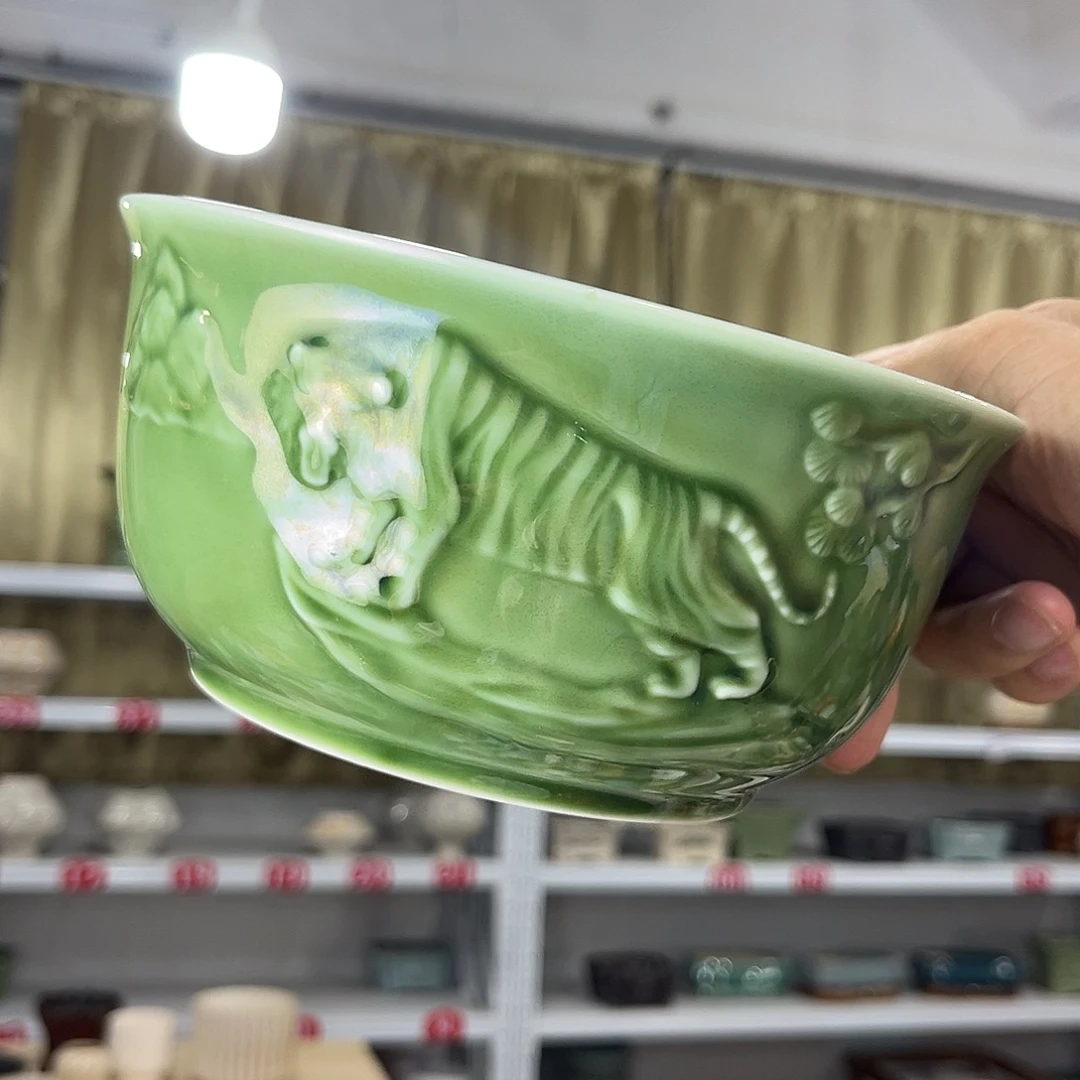 陶瓷绿植多肉微瑕花盆口径17*8.5无孔