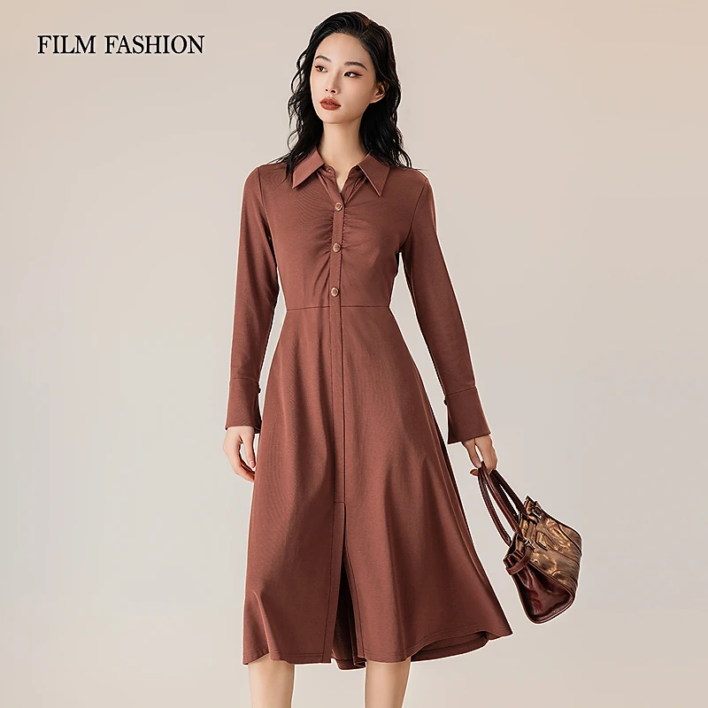 【力力淘】冬季新款针织连衣裙宴会高贵长袖女士 FFML145611