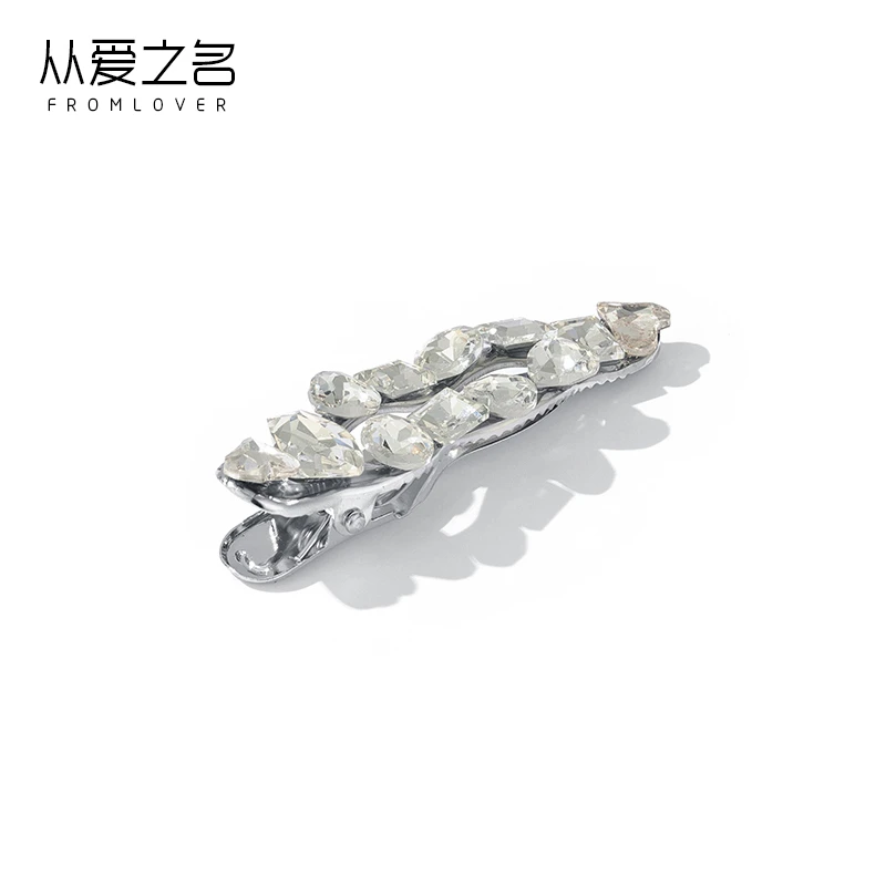 FROMLOVER/从爱之名镂空排钻刘海发夹【到手两支】