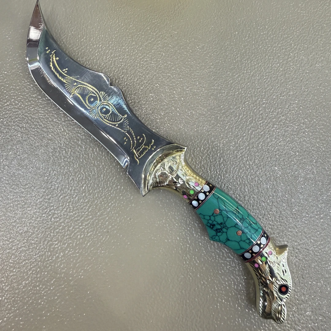 【百宝】英吉沙工艺品生肖头手工刀收藏把玩家用