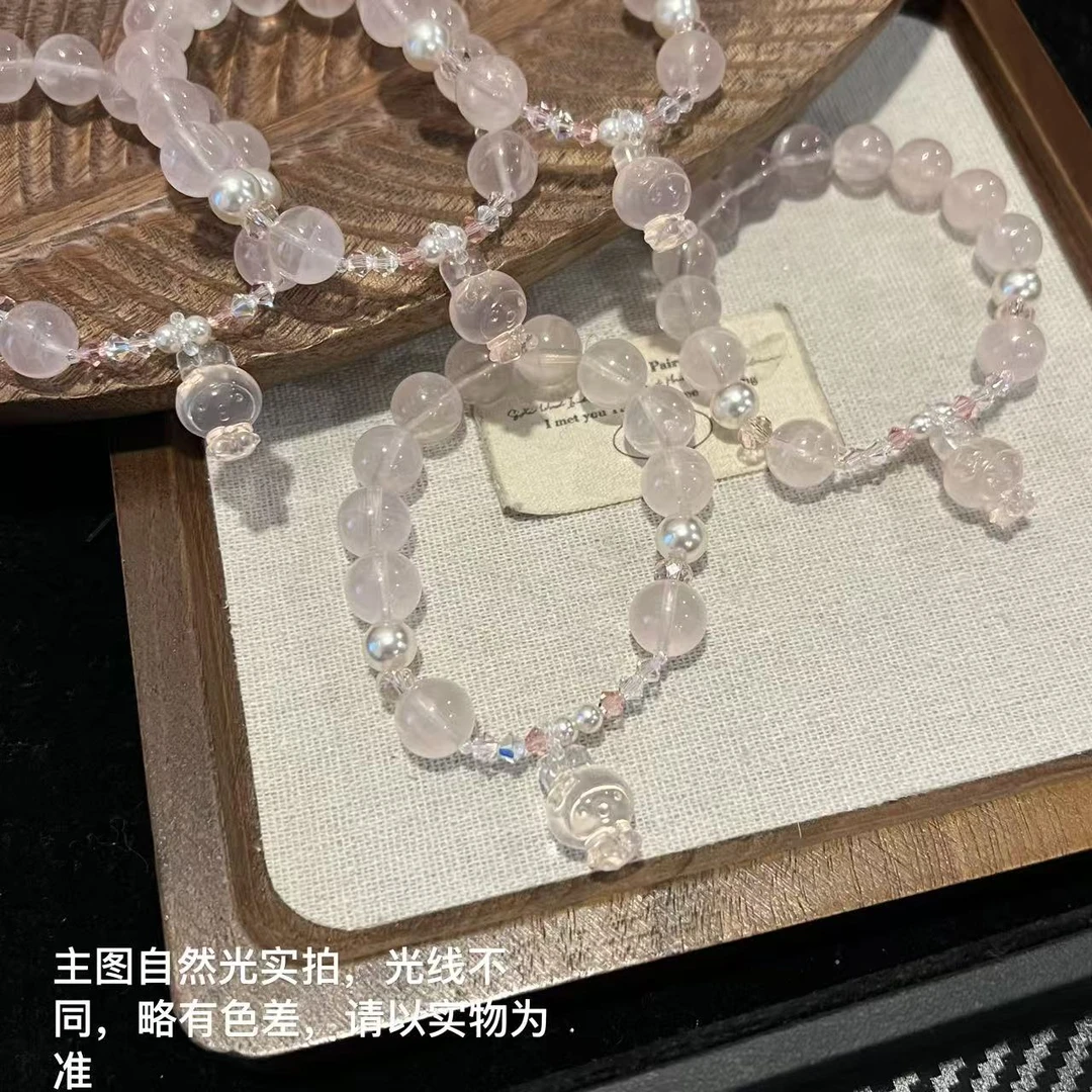 H462 (美乐蒂2.0)11mm粉晶拼接华子设计款手串 多样性发一