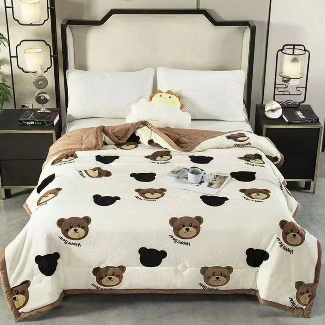 （试睡30天）保暖冬季小熊绒被亲肤柔软盖被毯子1.5*2米