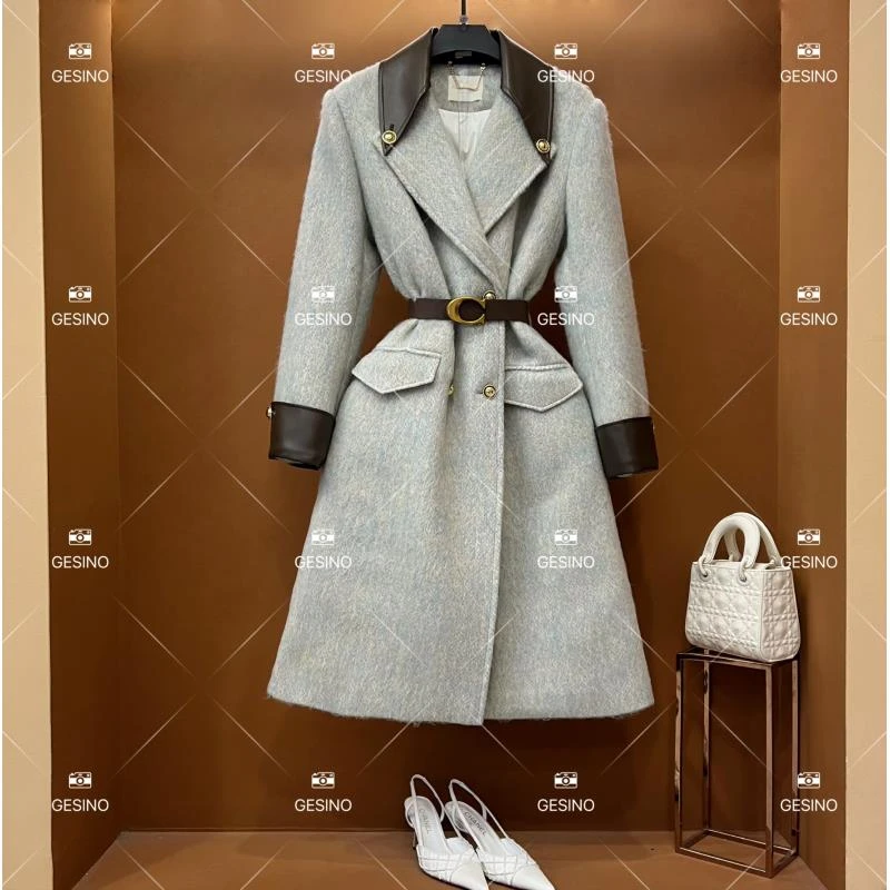 【关关】秋冬气质小香风时尚设计师中长款外套 QD-2025275